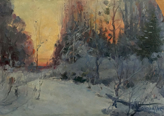 Oil painting Winter landscape Konovalyuk Fedor Zotikovich