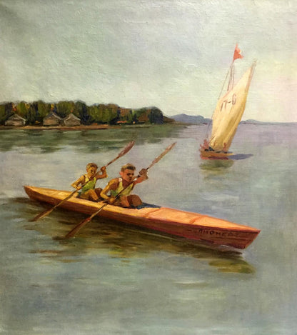 Oil painting Rowers