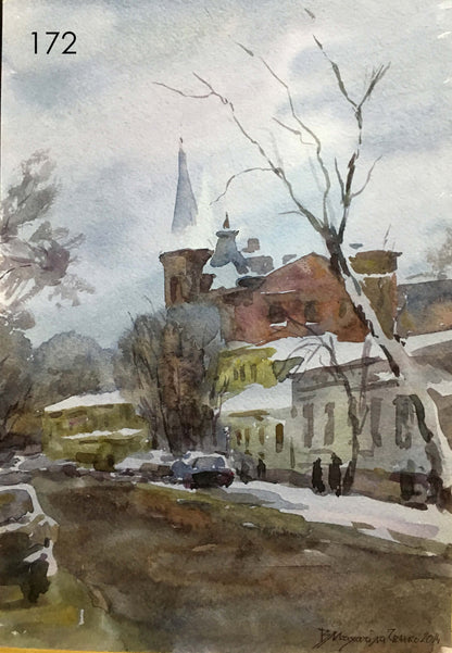 Yaroslavov shaft watercolor painting Viktor Mikhailichenko