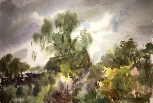 Watercolor painting Tranquil Thickets Viktor Mikhailichenko