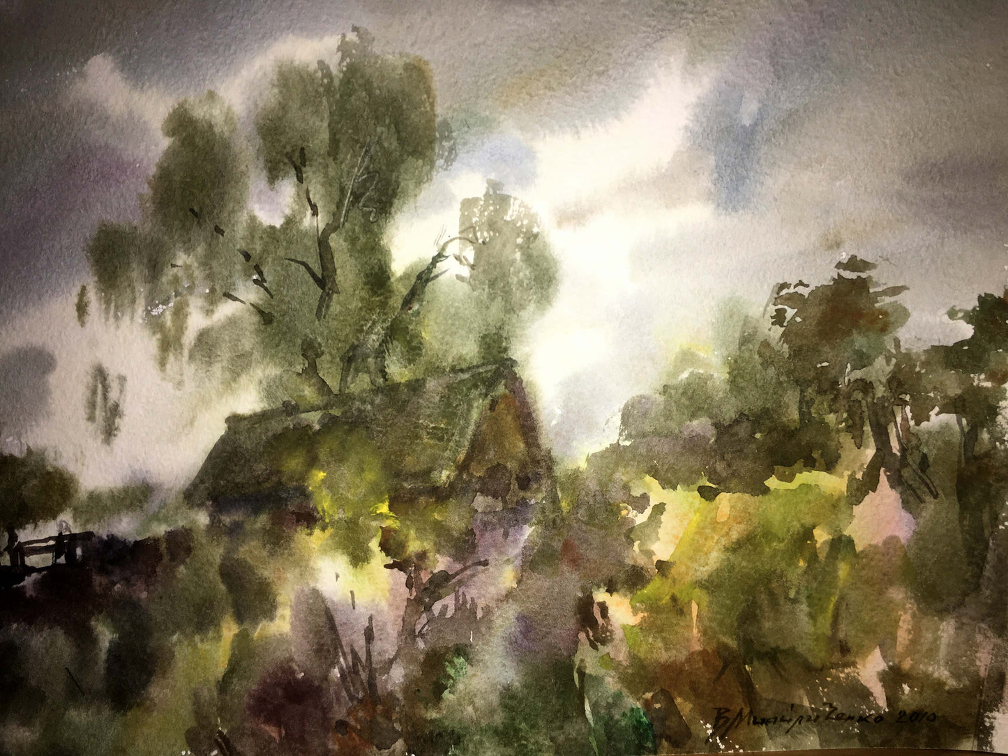 Watercolor painting Tranquil Thickets Viktor Mikhailichenko