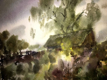 Watercolor painting Tranquil Thickets Viktor Mikhailichenko
