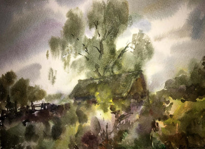 Watercolor painting Tranquil Thickets Viktor Mikhailichenko