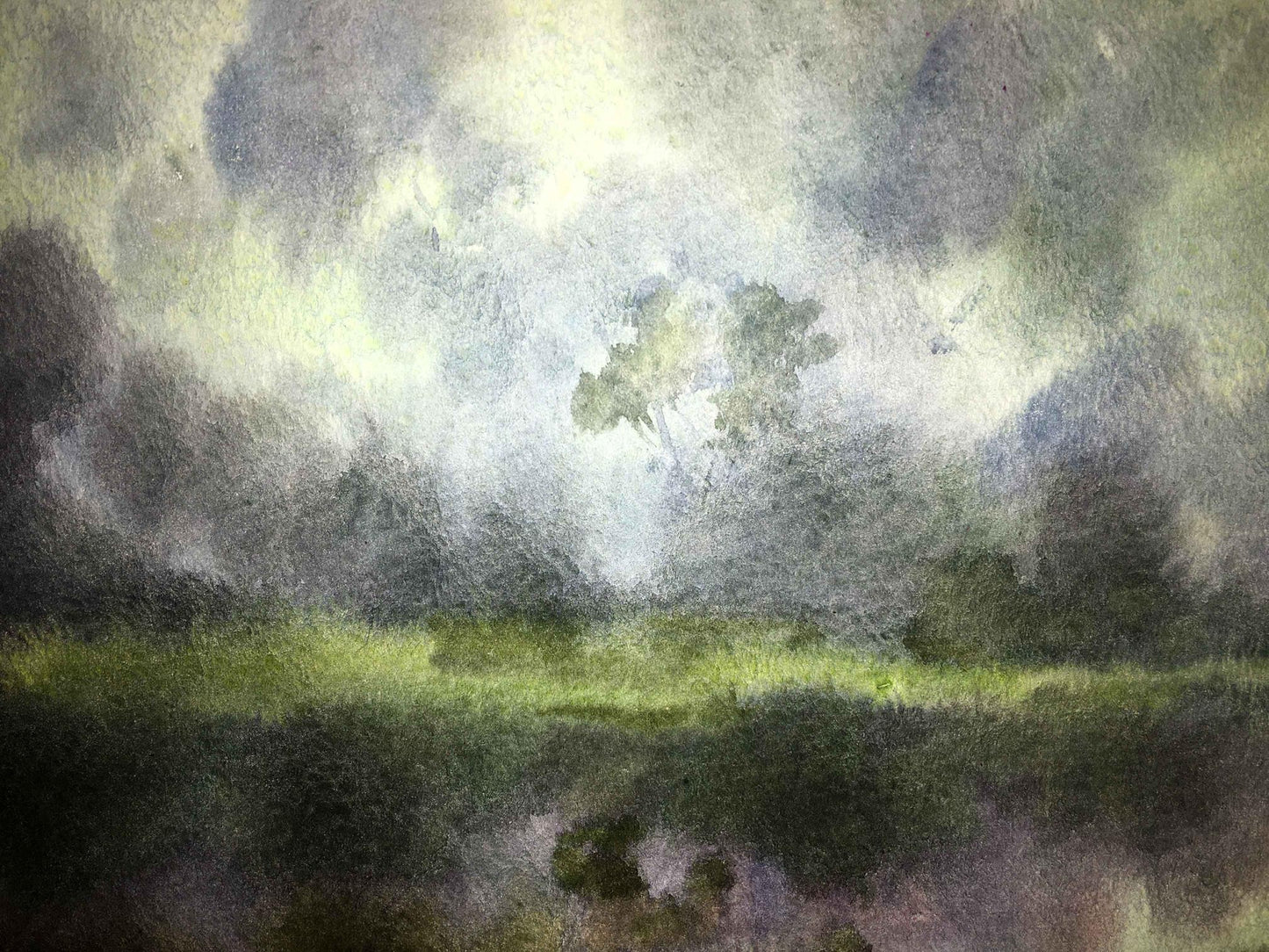 Swamp watercolor painting Viktor Mikhailichenko