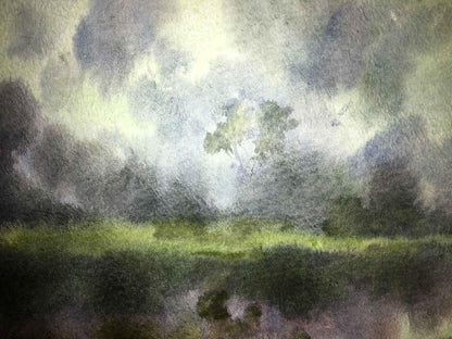 Swamp watercolor painting Viktor Mikhailichenko