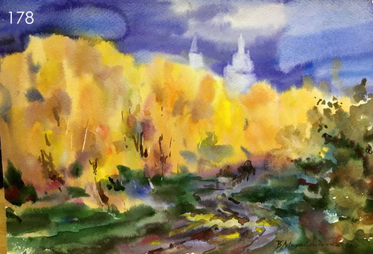Fields watercolor painting Viktor Mikhailichenko