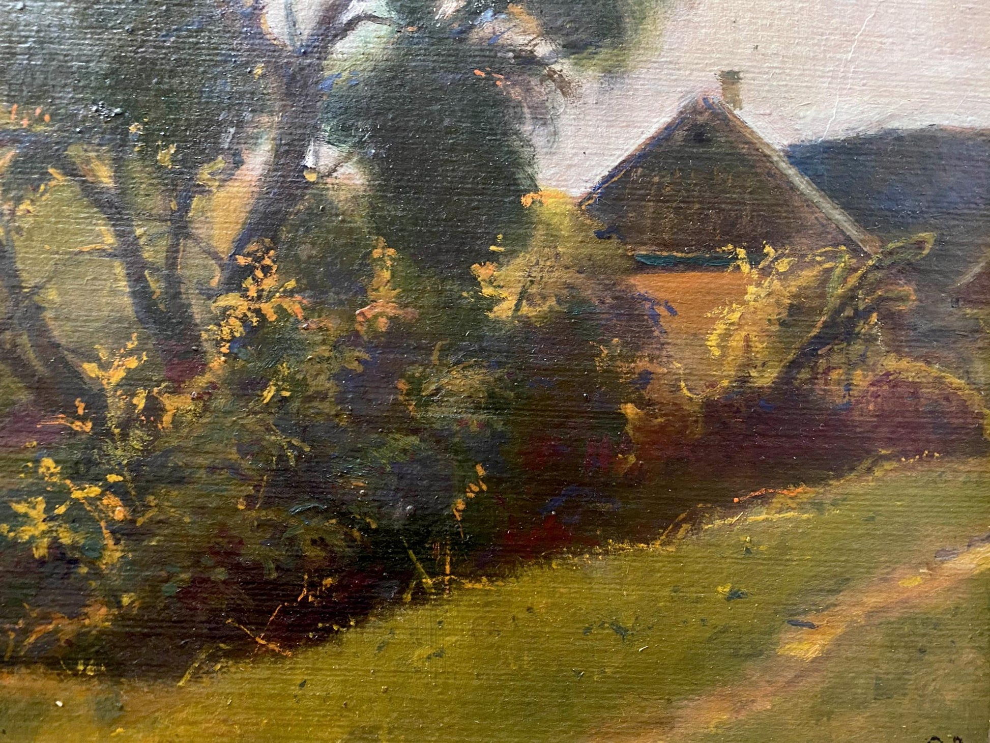 oil village painting