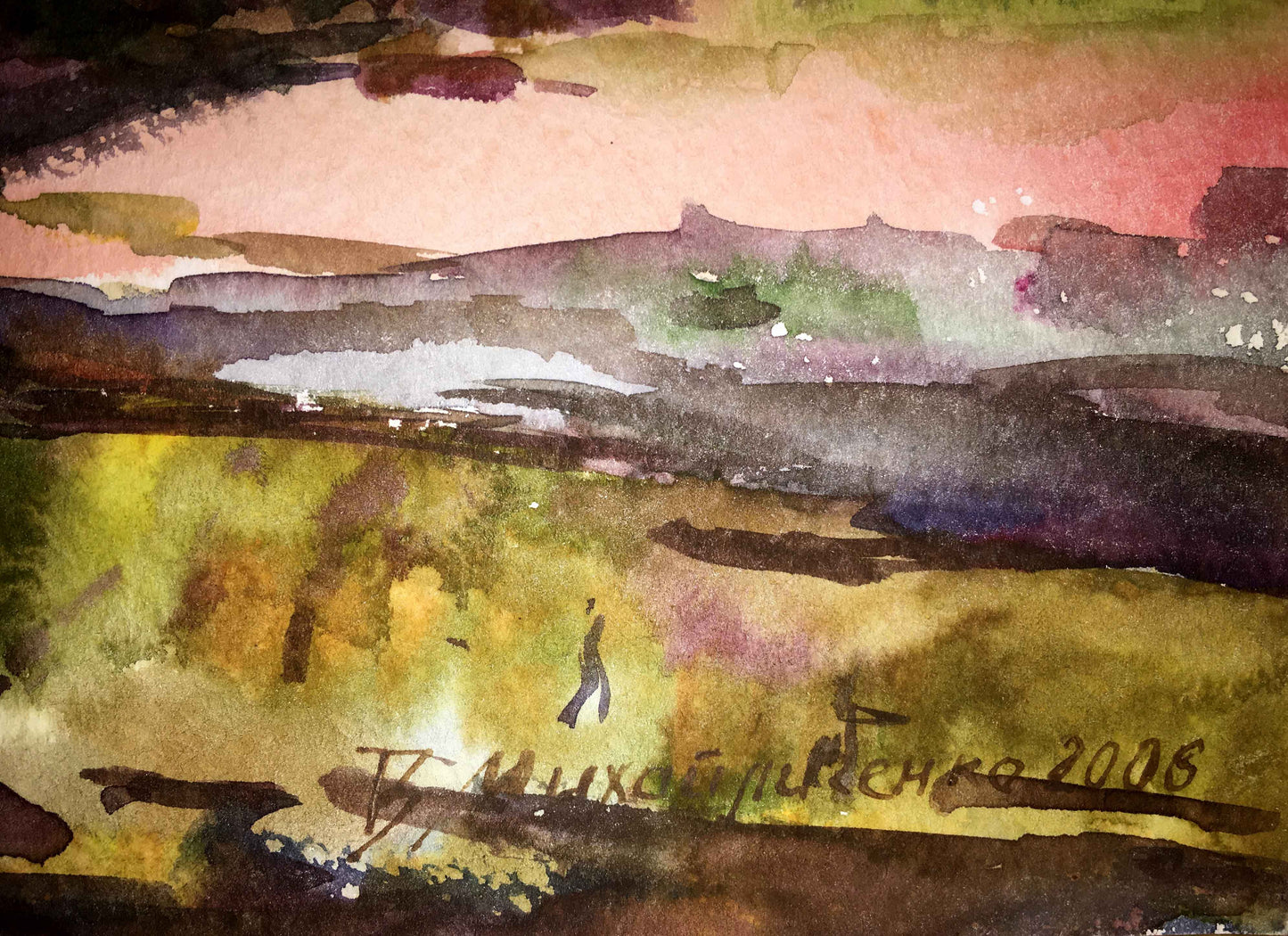 Watercolor painting Enchanted Forest Viktor Mikhailichenko