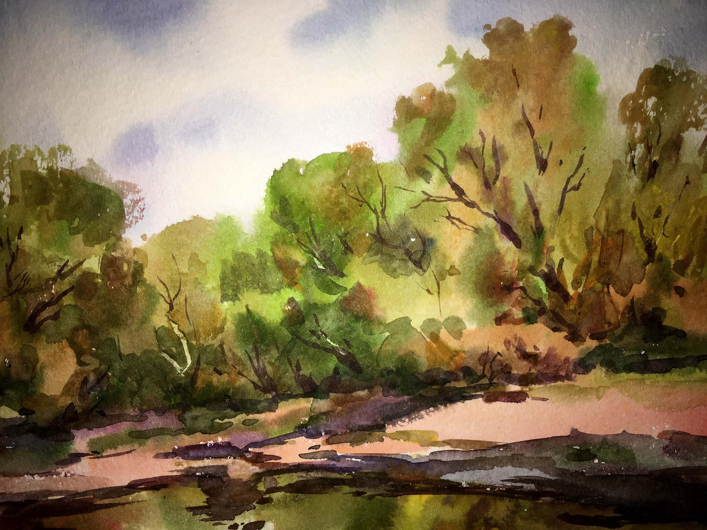 Watercolor painting Enchanted Forest Viktor Mikhailichenko