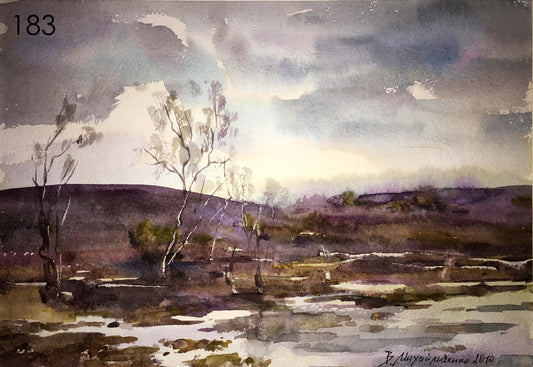 Watercolor painting Fallen Leaves Viktor Mikhailichenko