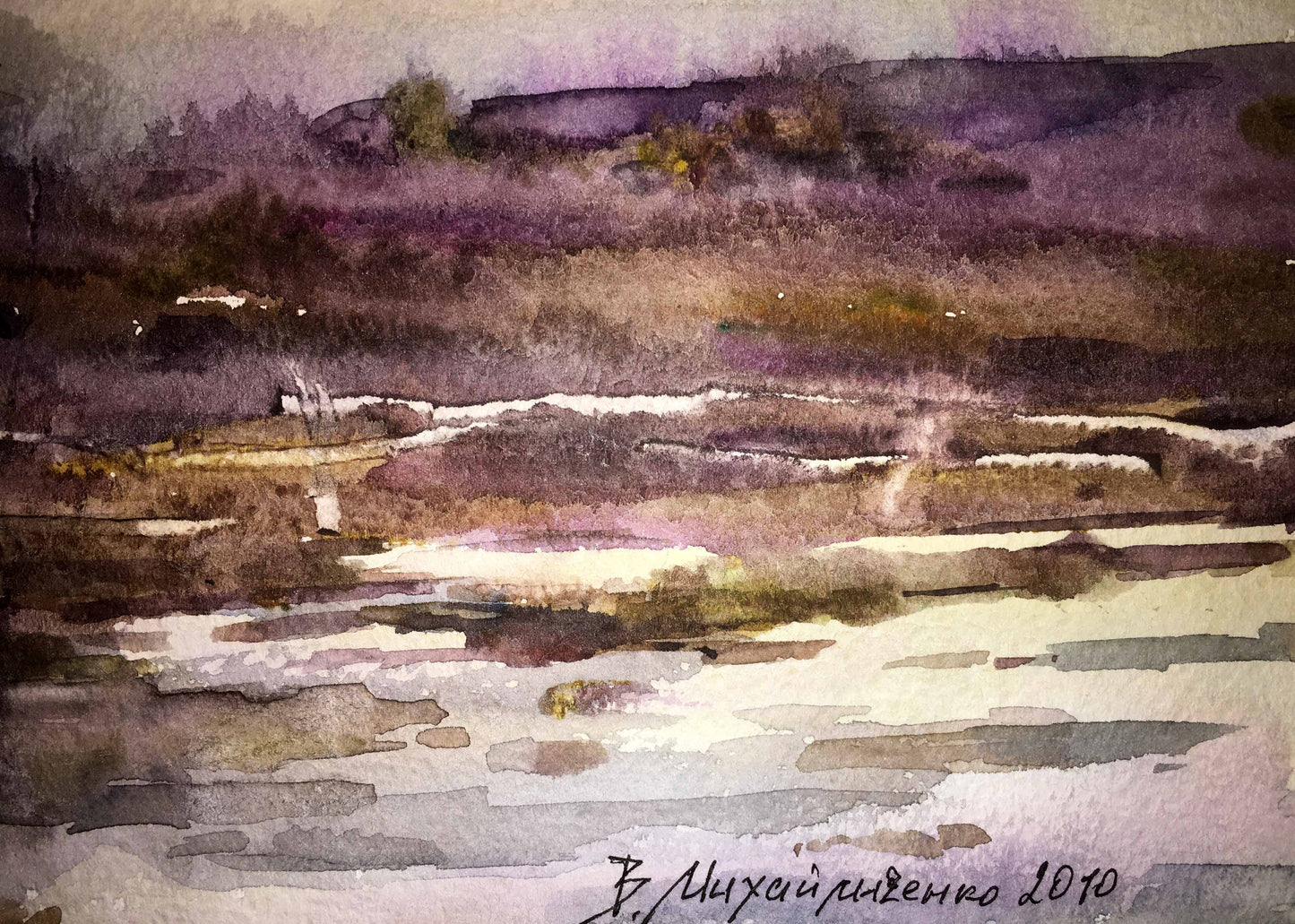 Watercolor painting Fallen Leaves Viktor Mikhailichenko