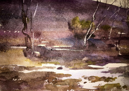 Watercolor painting Fallen Leaves Viktor Mikhailichenko