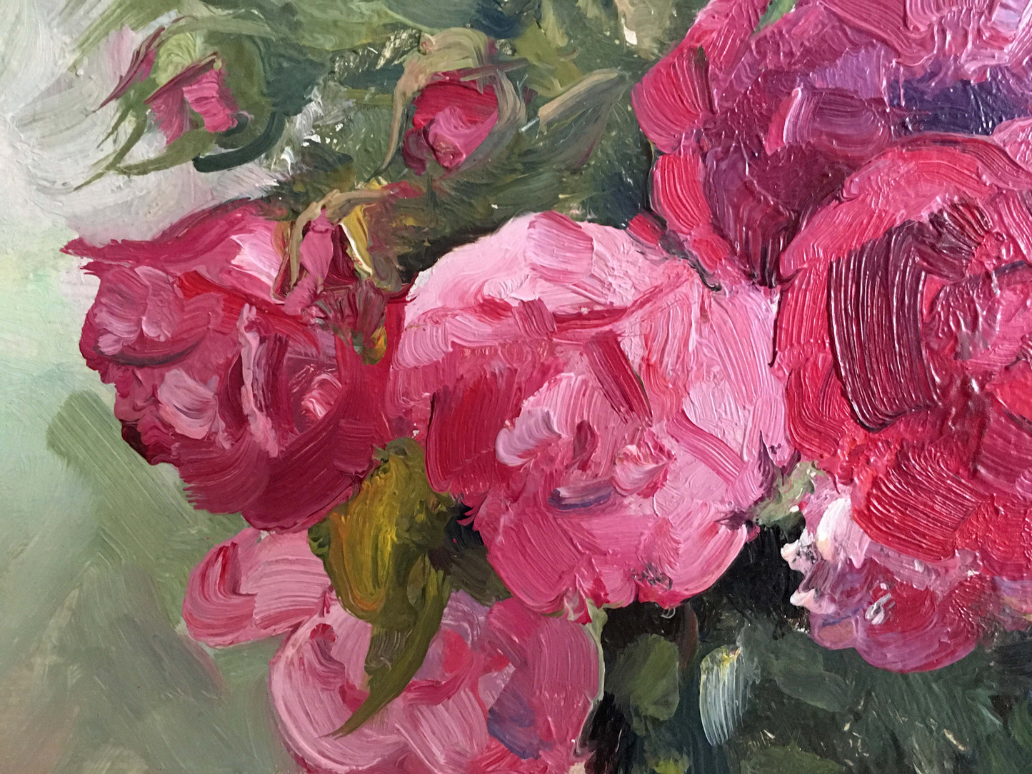 Oil painting Pink roses Konovalyuk Fedor Zotikovich