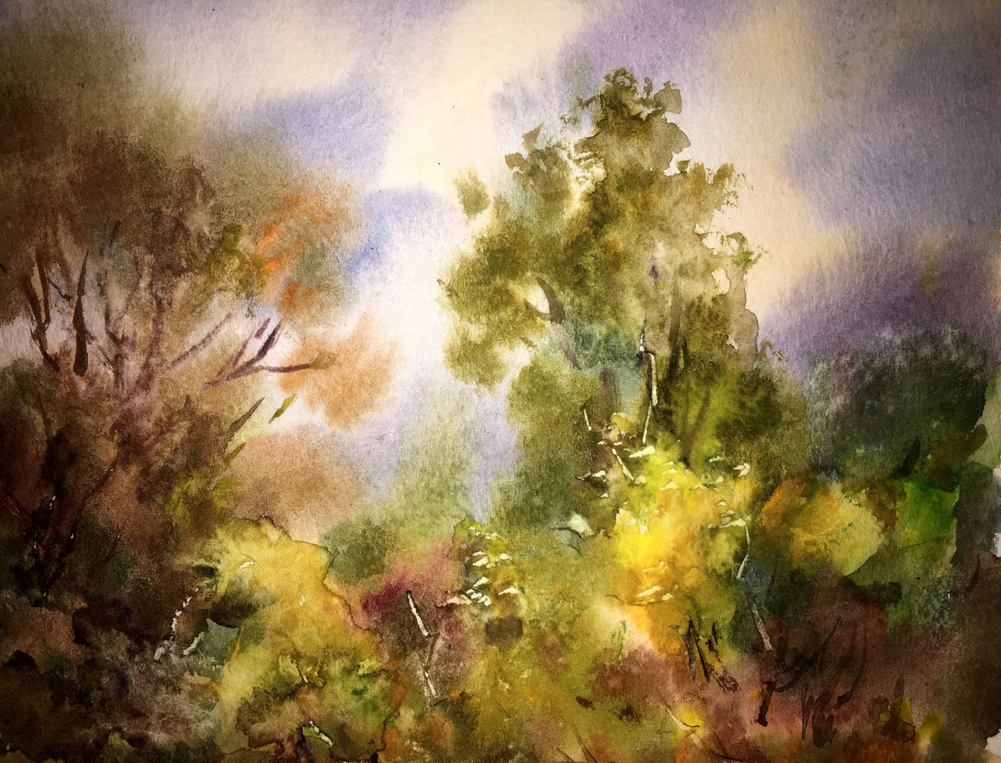 Watercolor painting Nature's Retreat Viktor Mikhailichenko