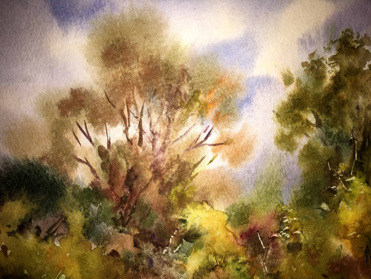 Watercolor painting Nature's Retreat Viktor Mikhailichenko