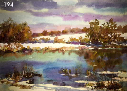 Early spring watercolor painting Viktor Mikhailichenko