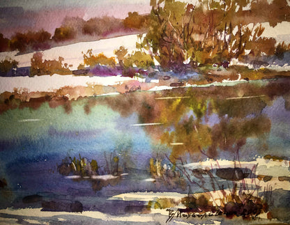 Early spring watercolor painting Viktor Mikhailichenko