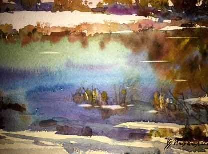 Early spring watercolor painting Viktor Mikhailichenko