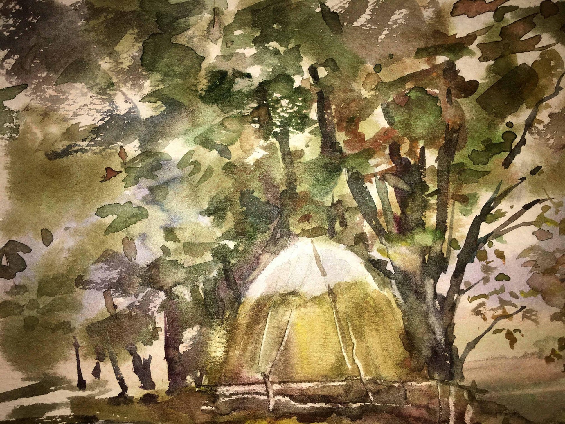 A "Forest" illustrated in watercolor by Viktor Mikhailichenko