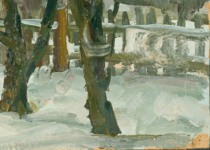 First snow oil painting