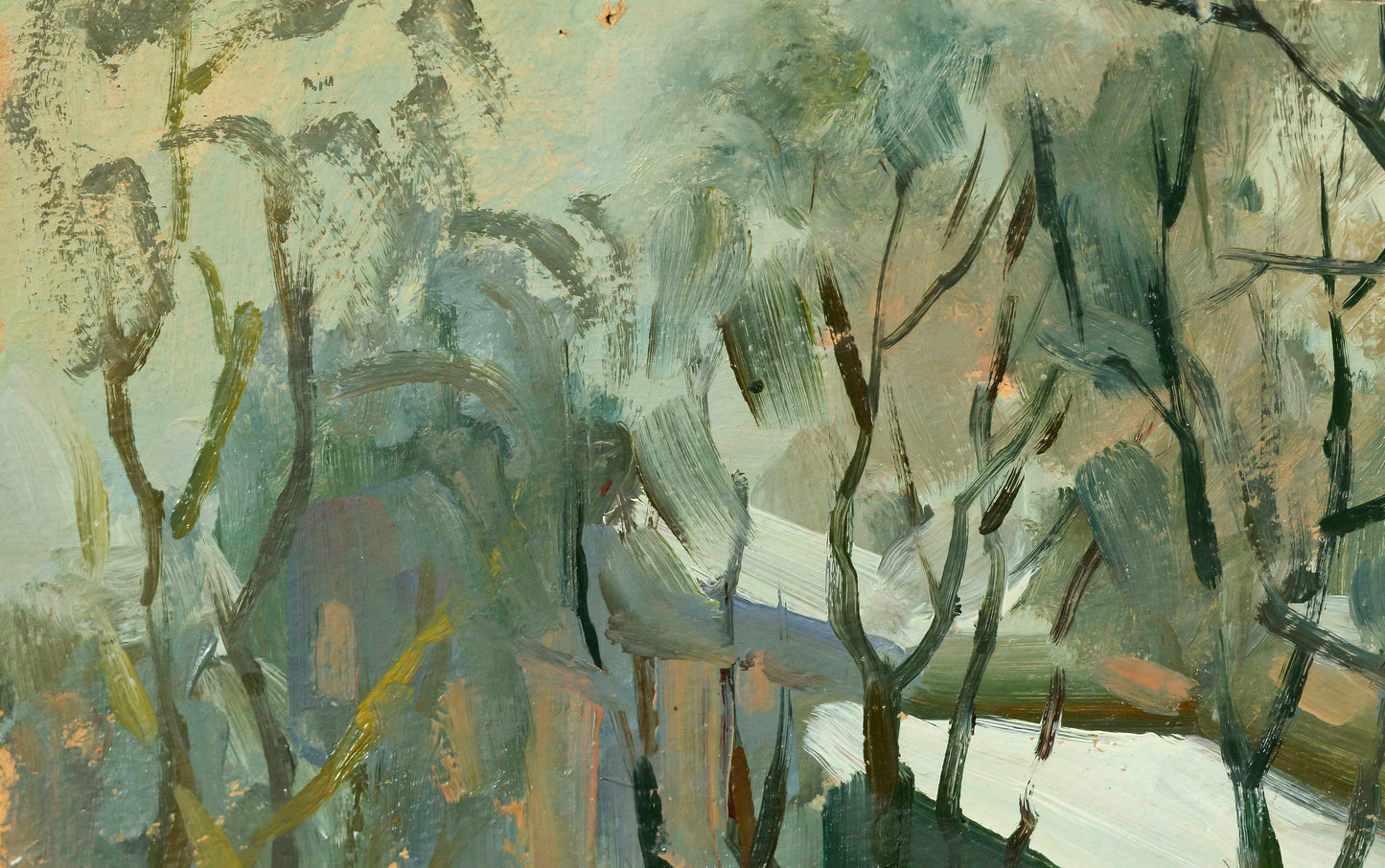 First snow oil painting