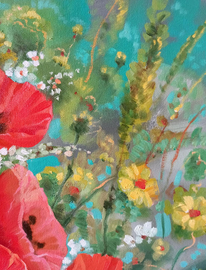 Oil painting Poppies Anatoly Borisovich Tarabanov