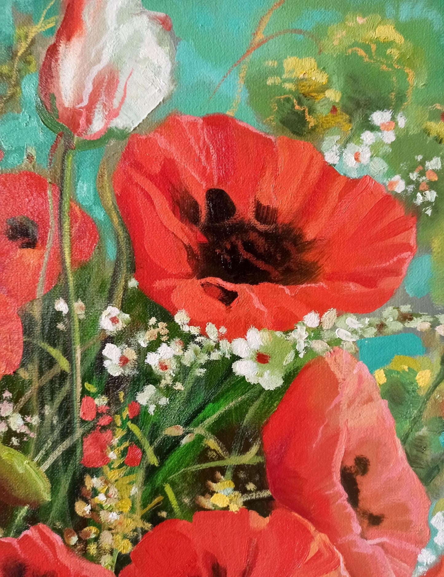 Oil painting Poppies Anatoly Borisovich Tarabanov