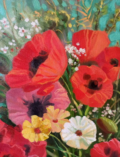 Oil painting Poppies Anatoly Borisovich Tarabanov