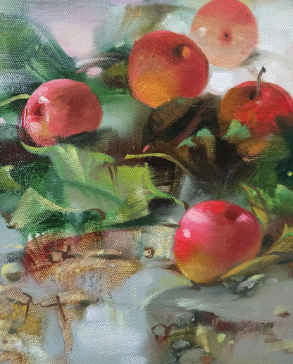 Abstract oil painting Red Bounty Anatoly Tarabanov