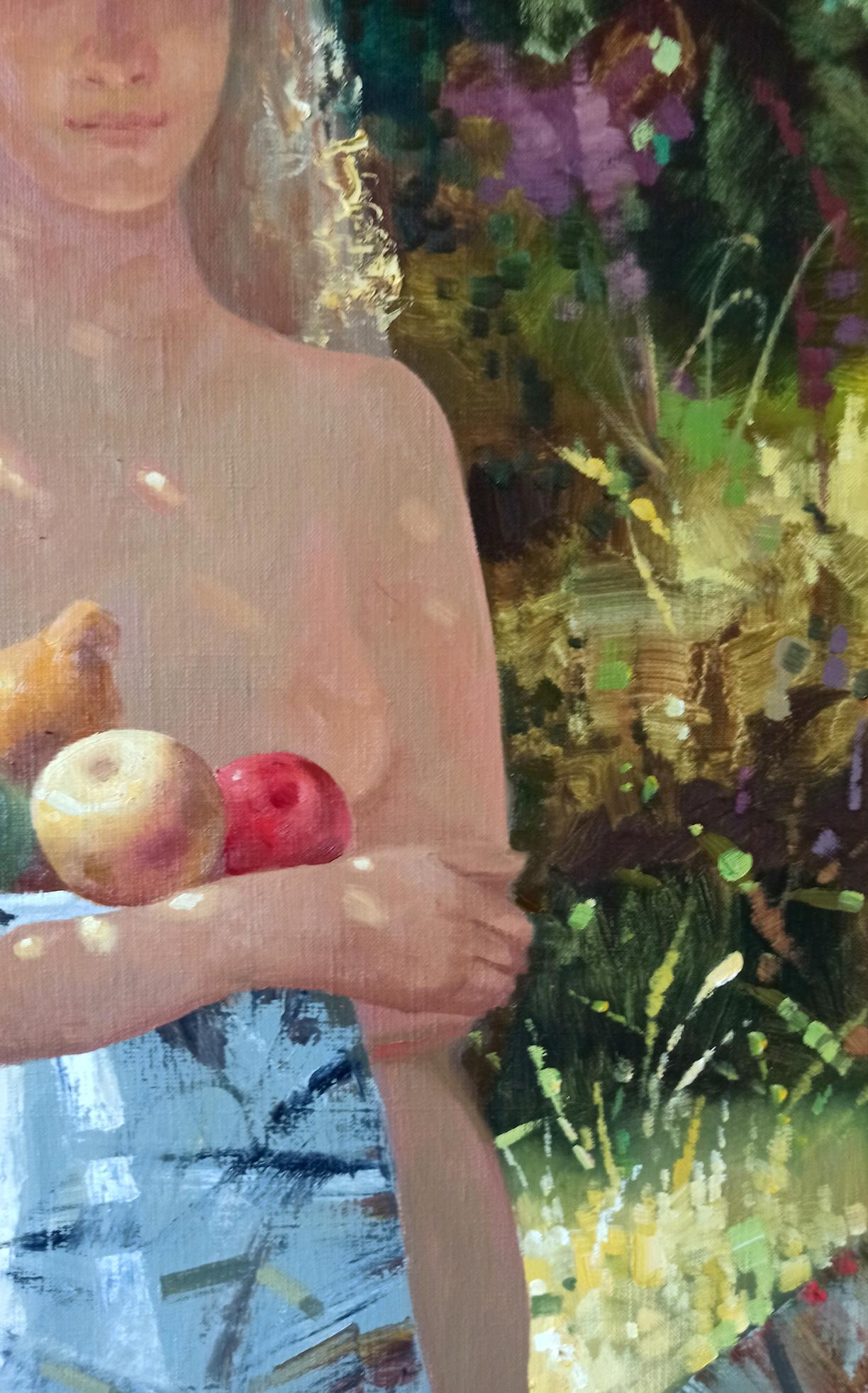 Abstract oil painting Apple saved Anatoly Borisovich Tarabanov