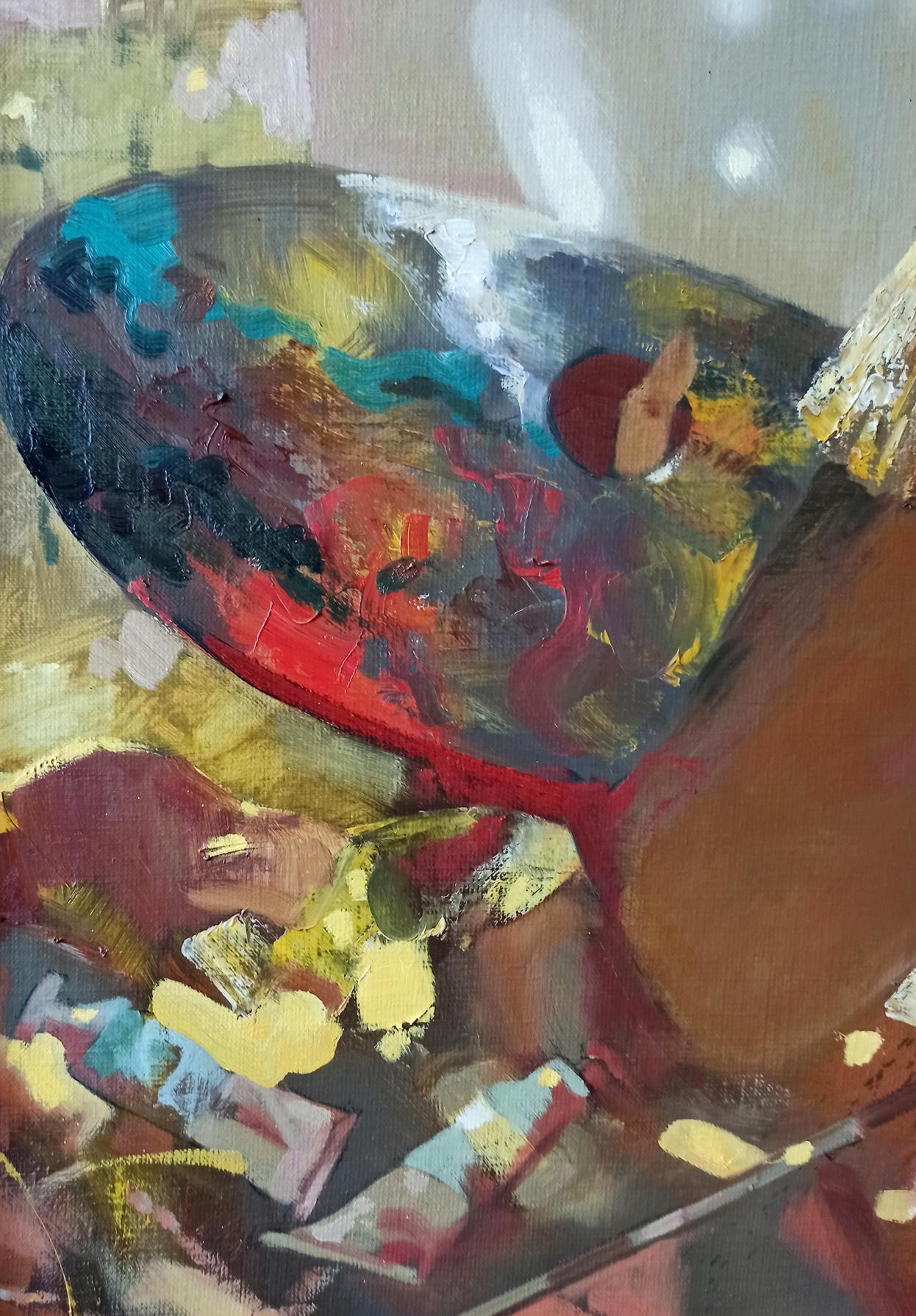 Abstract oil painting Apple saved Anatoly Borisovich Tarabanov