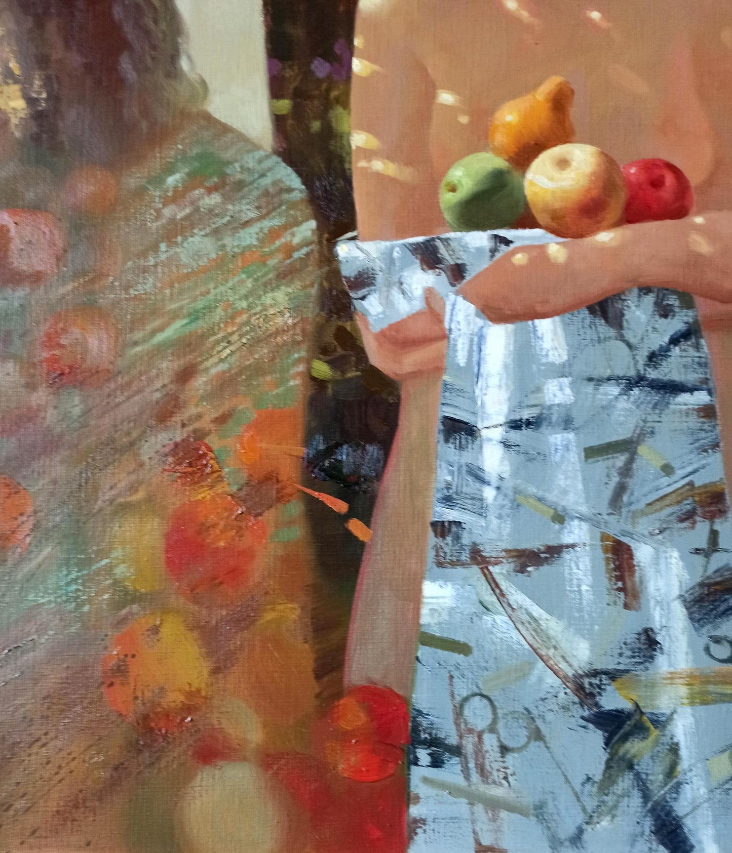 Abstract oil painting Apple saved Anatoly Borisovich Tarabanov