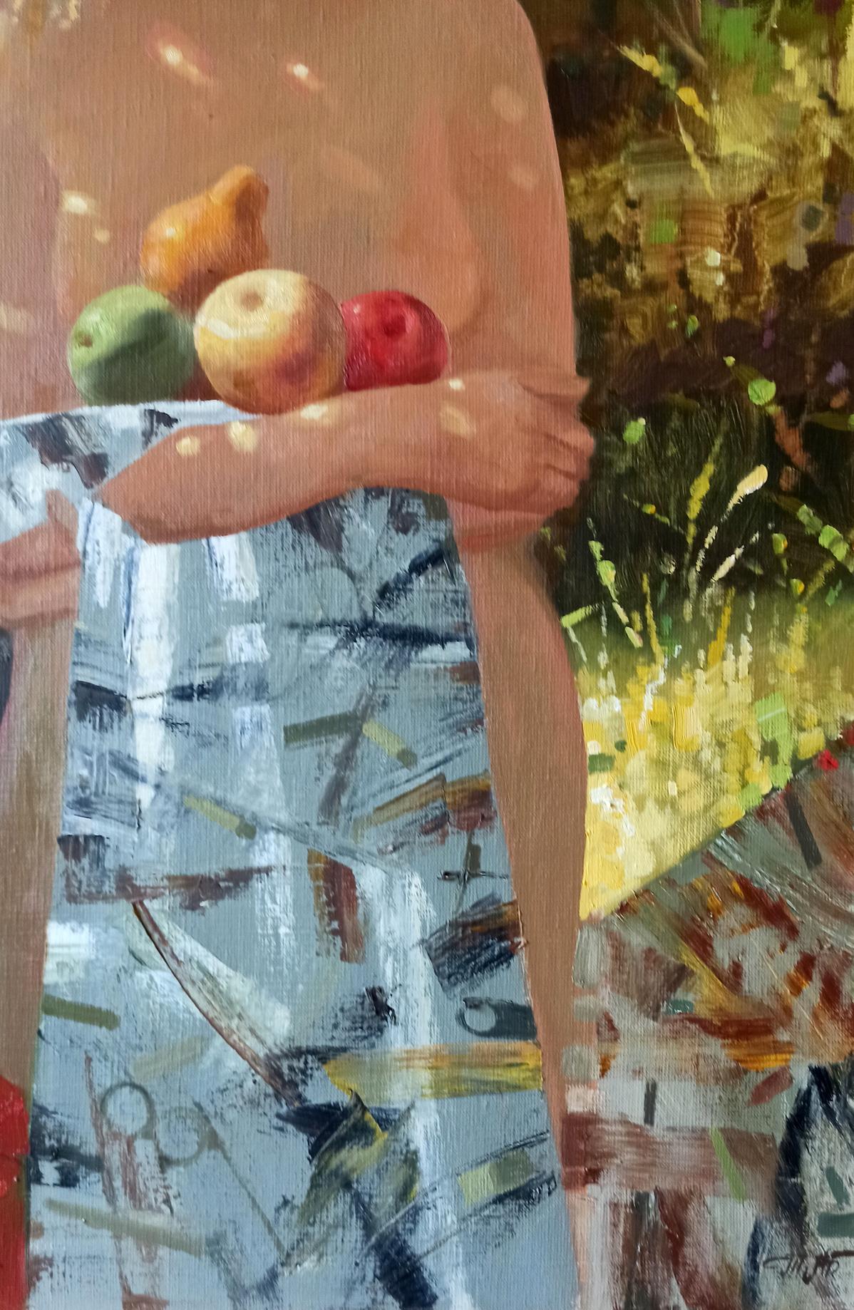 Abstract oil painting Apple saved Anatoly Borisovich Tarabanov