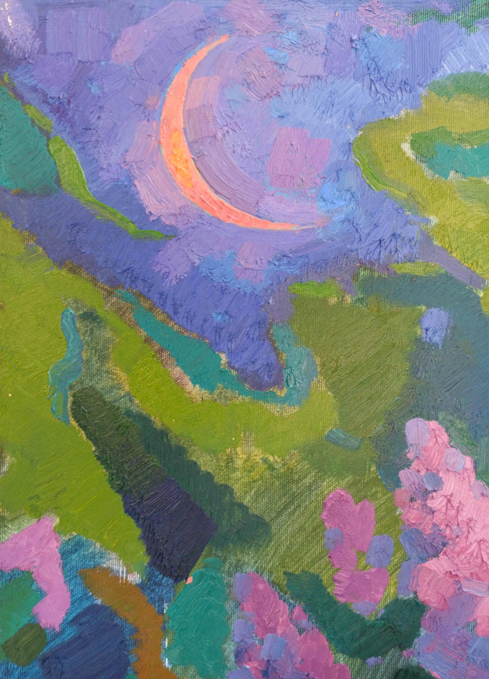 oil painting moon