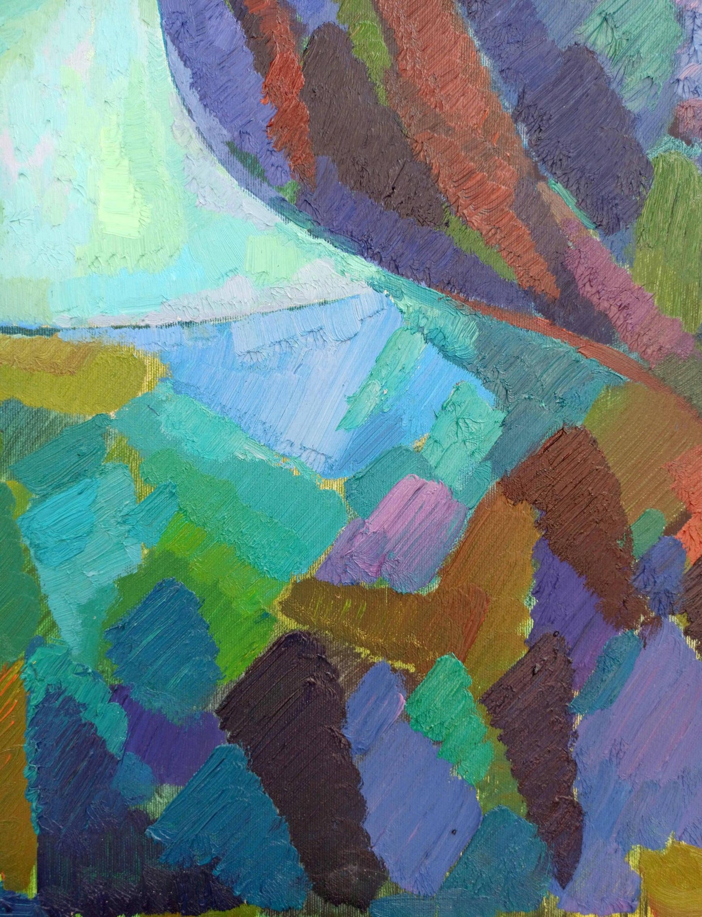 Abstract oil painting Moonbeam's Embrace Peter Dobrev