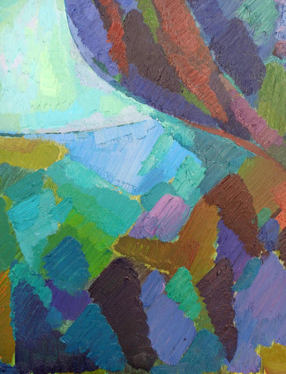 Abstract oil painting Moonbeam's Embrace Peter Dobrev