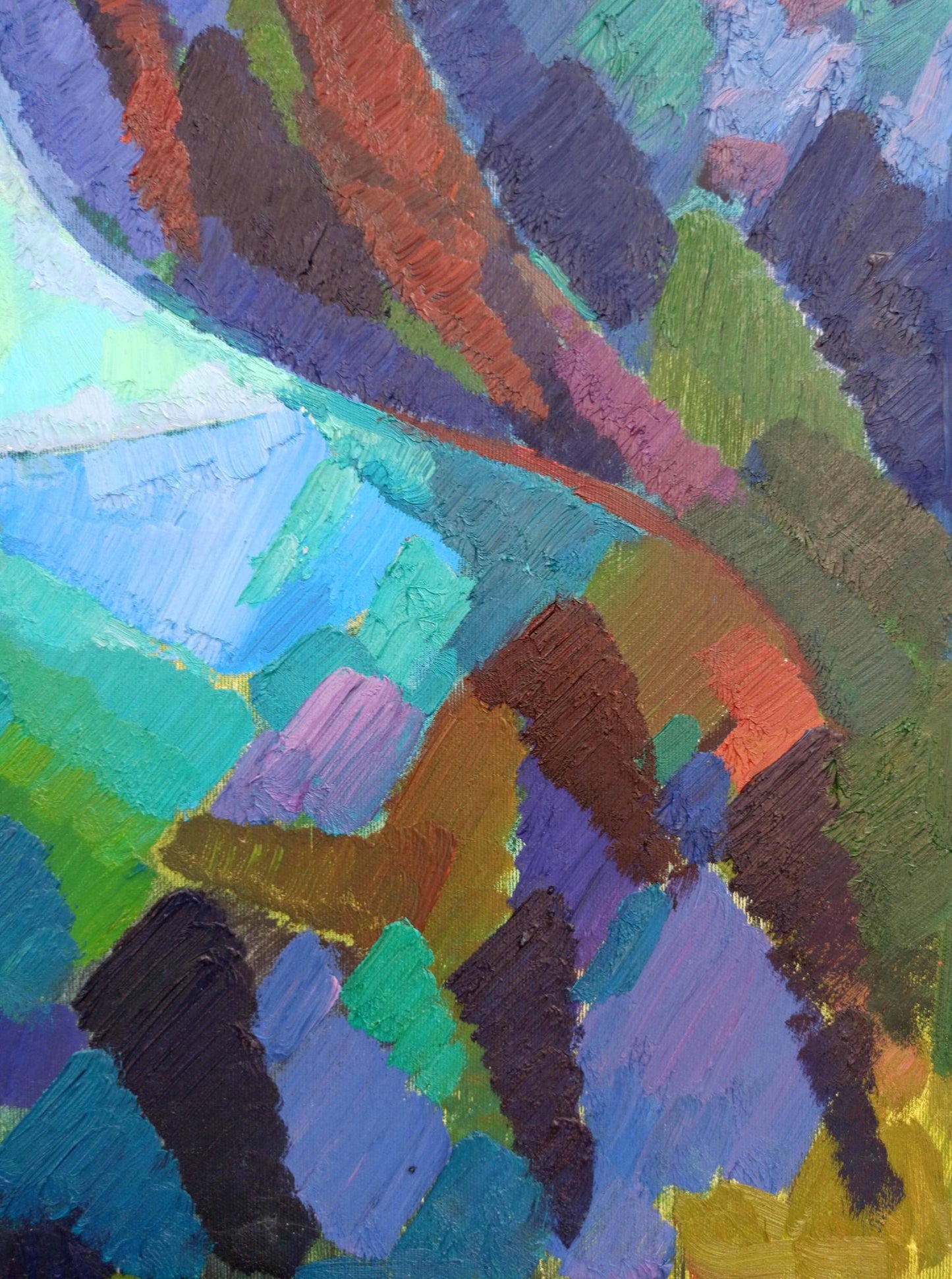 Abstract oil painting Moonbeam's Embrace Peter Dobrev