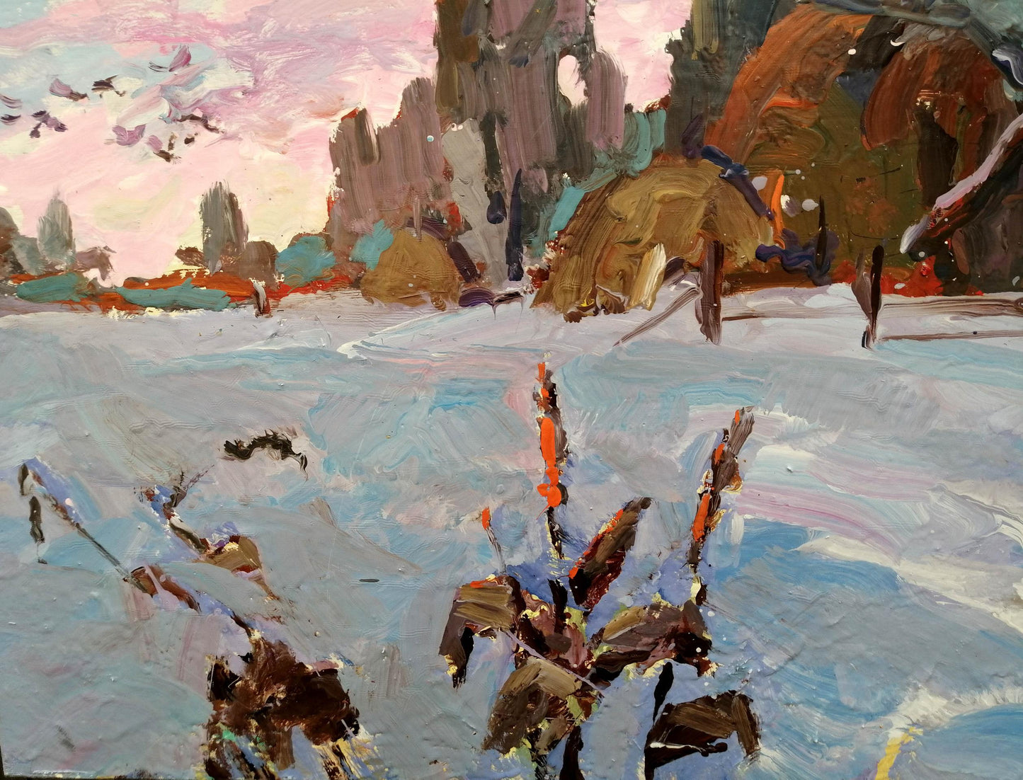  Village landscape Art Winter Landscape
