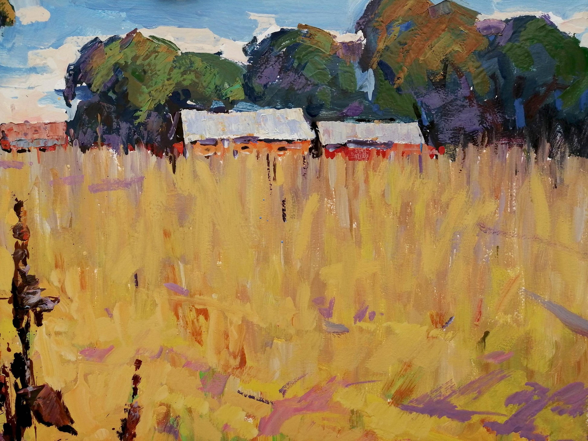 Oil Painting Village landscape Art