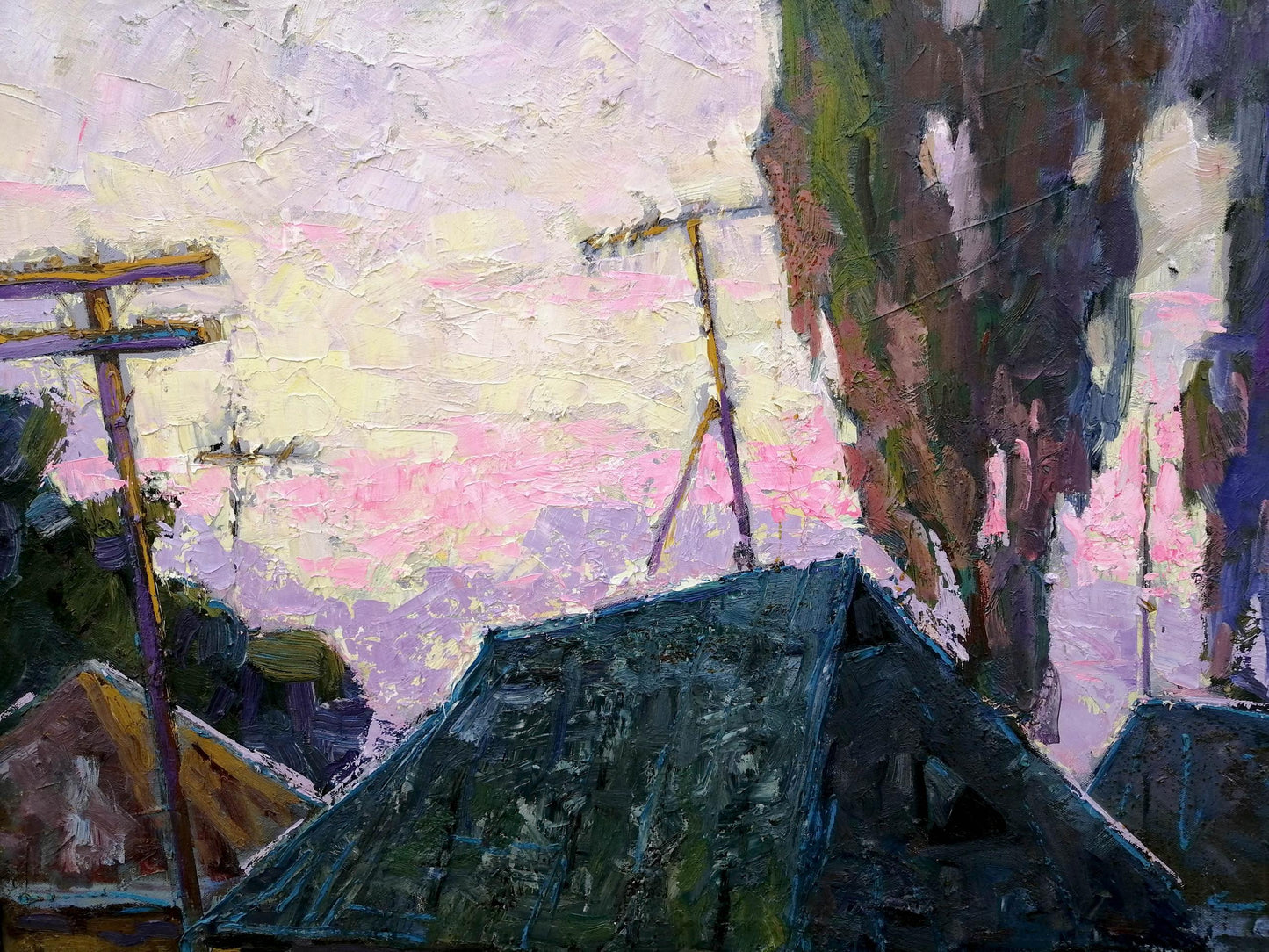 Oil Painting Village landscape Art