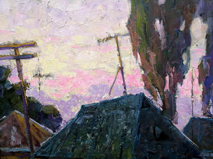 Oil Painting Village landscape Art