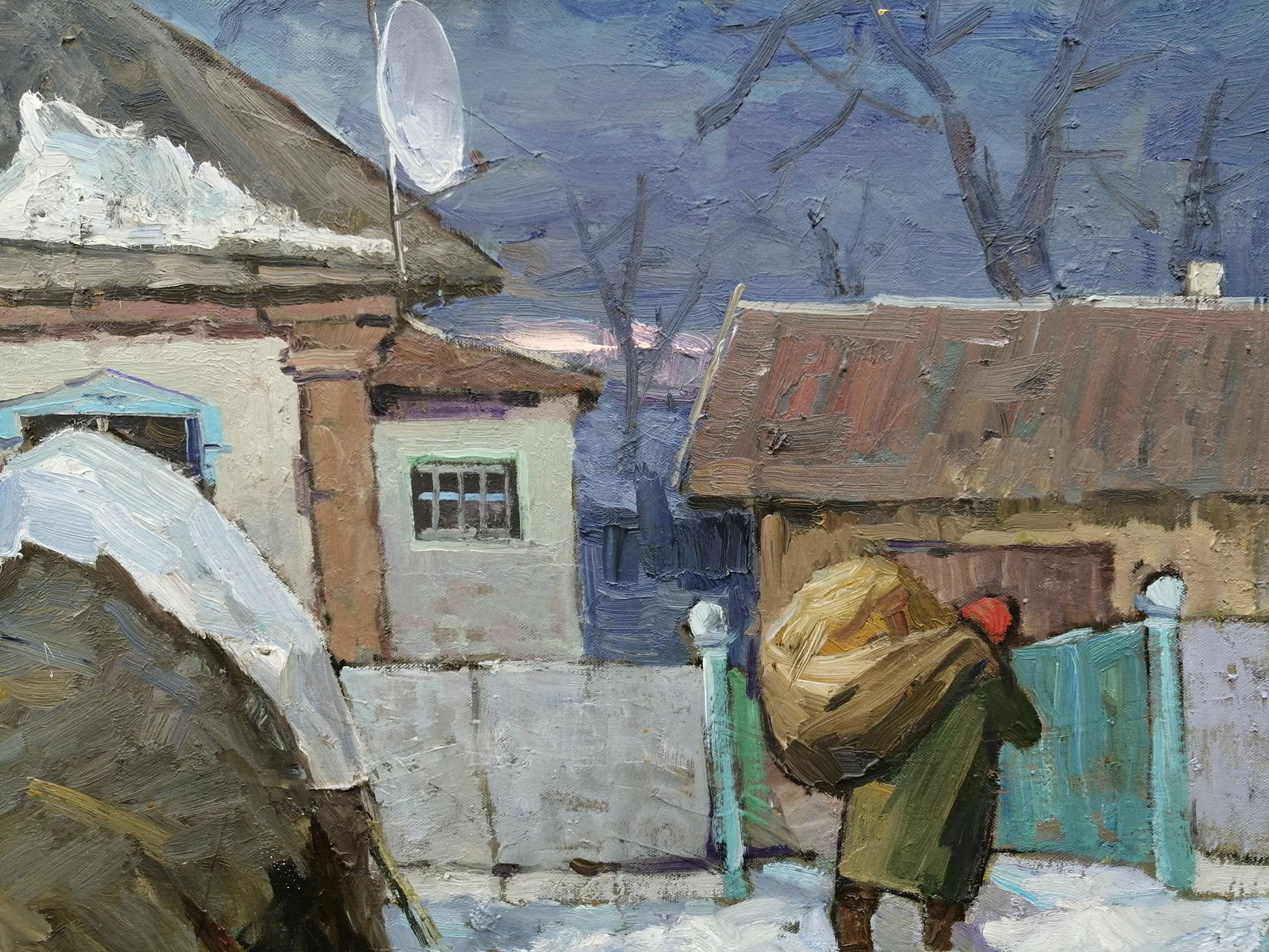 Oil Painting Nature Landscape Village landscape Art