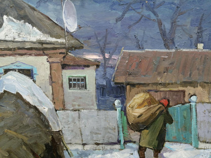 Oil Painting Nature Landscape Village landscape Art