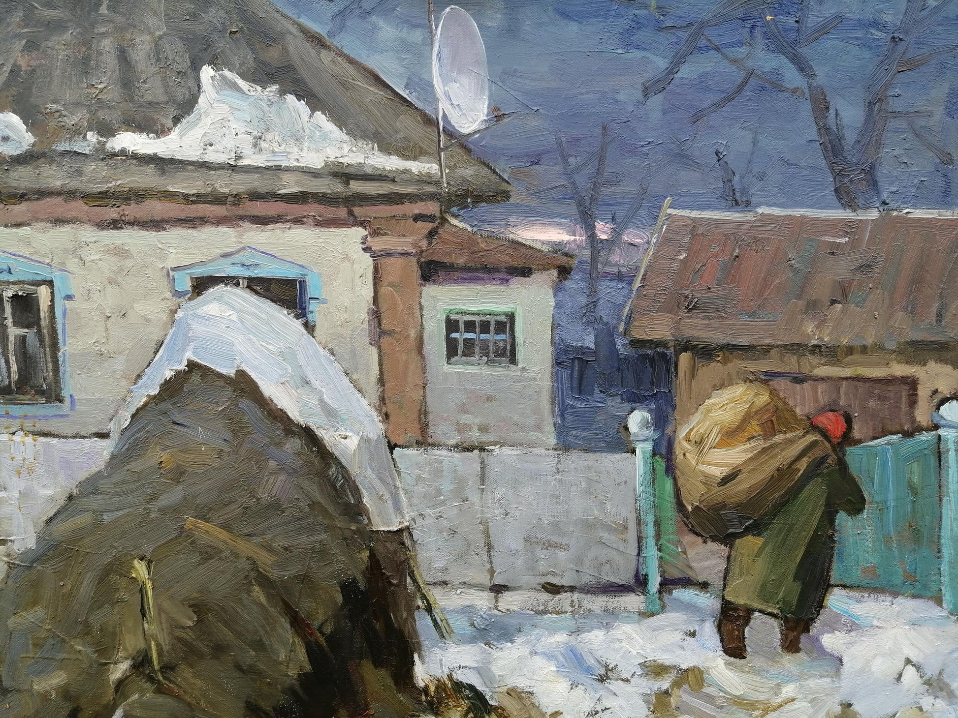 Winter Landscape Village landscape Art