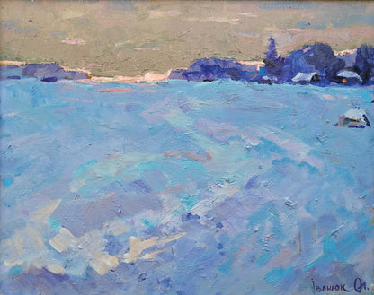 Oil painting Winter evening Ivanyuk Alex