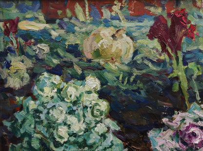 Oil painting Cabbage in the garden Ivanyuk Alex
