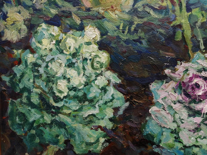 Oil painting Cabbage in the garden Ivanyuk Alex
