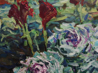 Oil painting Cabbage in the garden Ivanyuk Alex