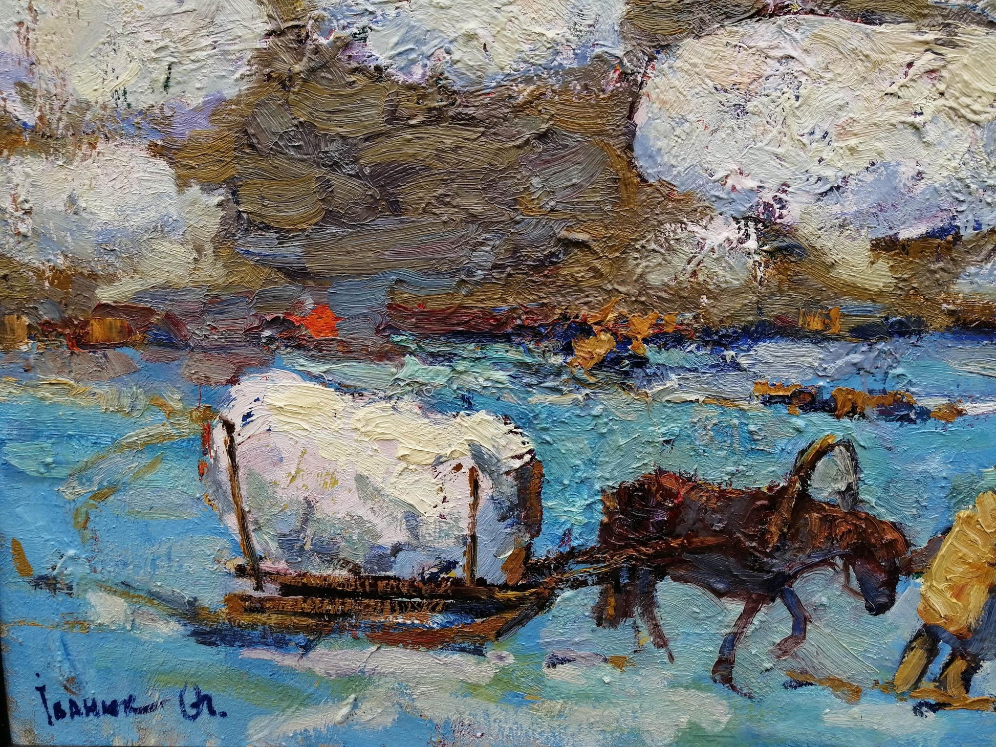 Oil Painting Nature Village landscape Art