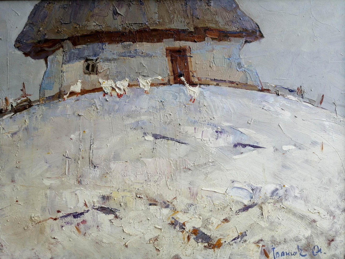 Oil Painting Nature Landscape Village landscape Art